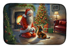 Dachshund and Santa Claus Dish Drying Mat
