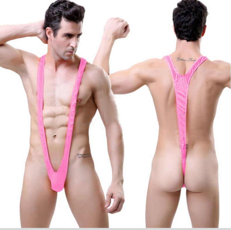 Men's Leopard Sling Thong Bodysuit