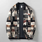 Men's Irregular Color Block Sweater Coat