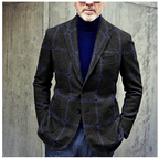 Men's Plaid Trench Coat
