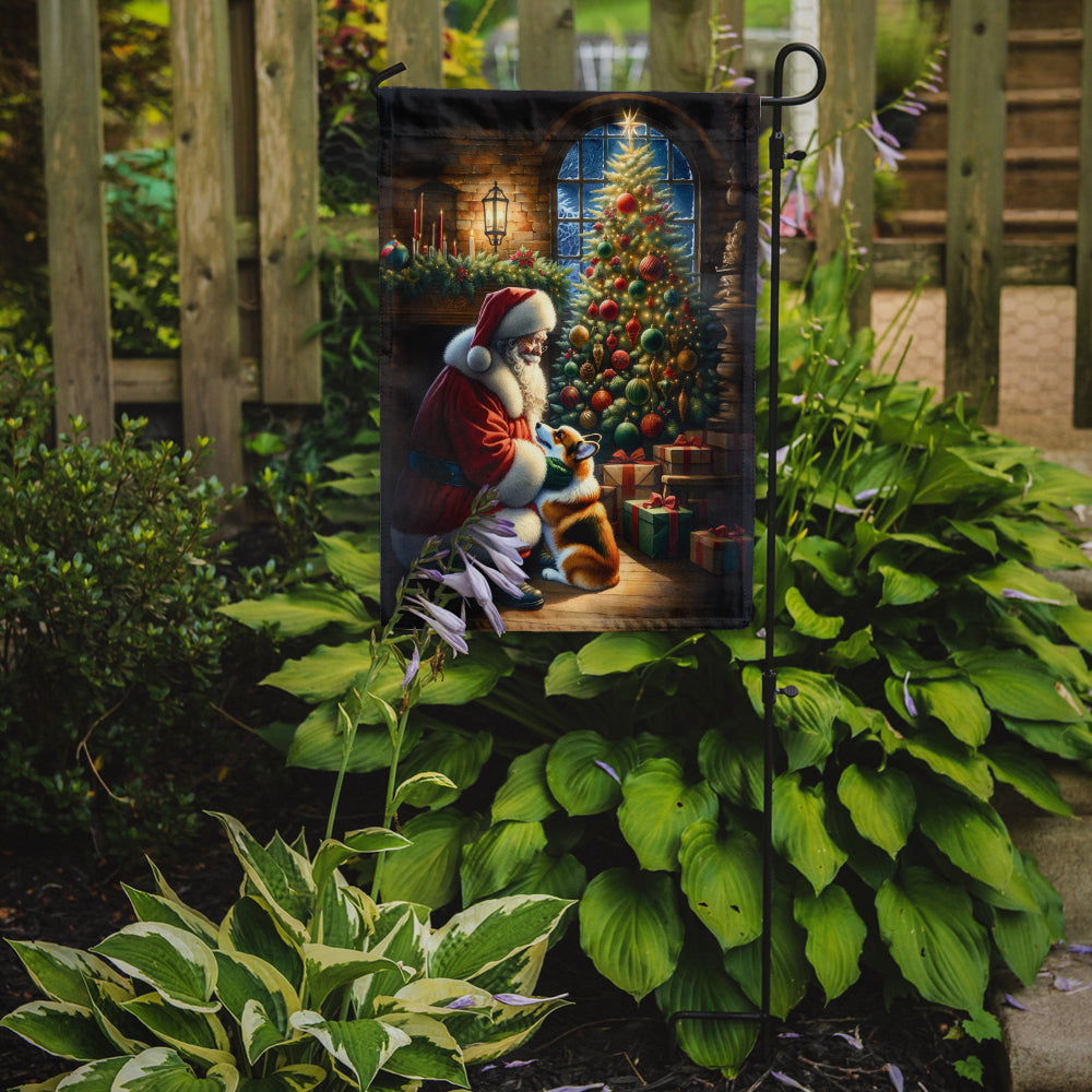 Corgi and Santa Claus Garden Flag