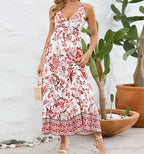 Summer Sexy Lace Print Spaghetti Strap Dress