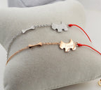 Titanium Steel Dog Heart Red Rope Bracelet for Couples