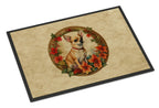 Chihuahua Christmas Flowers Doormat