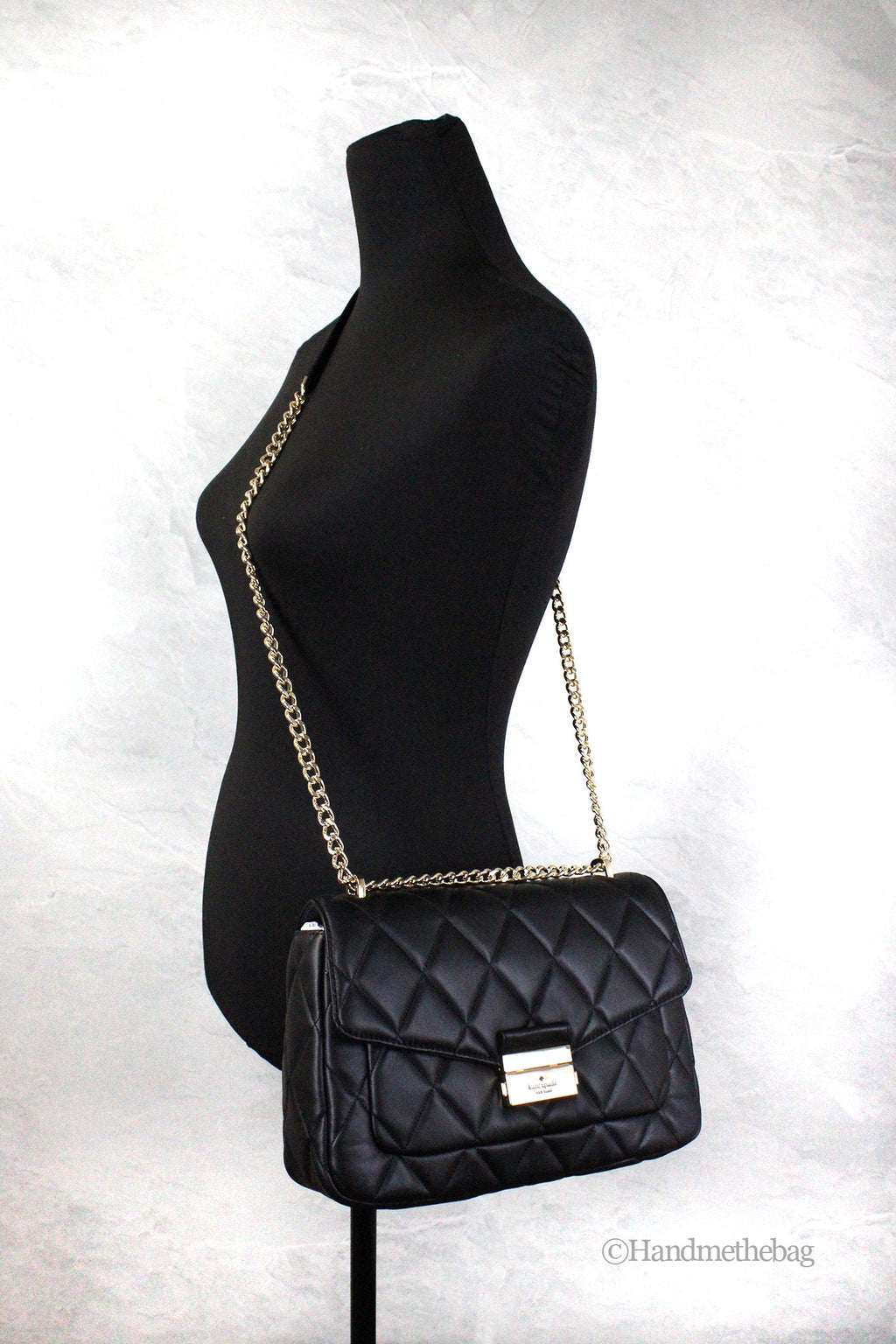 Kate Spade Carey Medium Black Quilted Flap Shoulder Bag