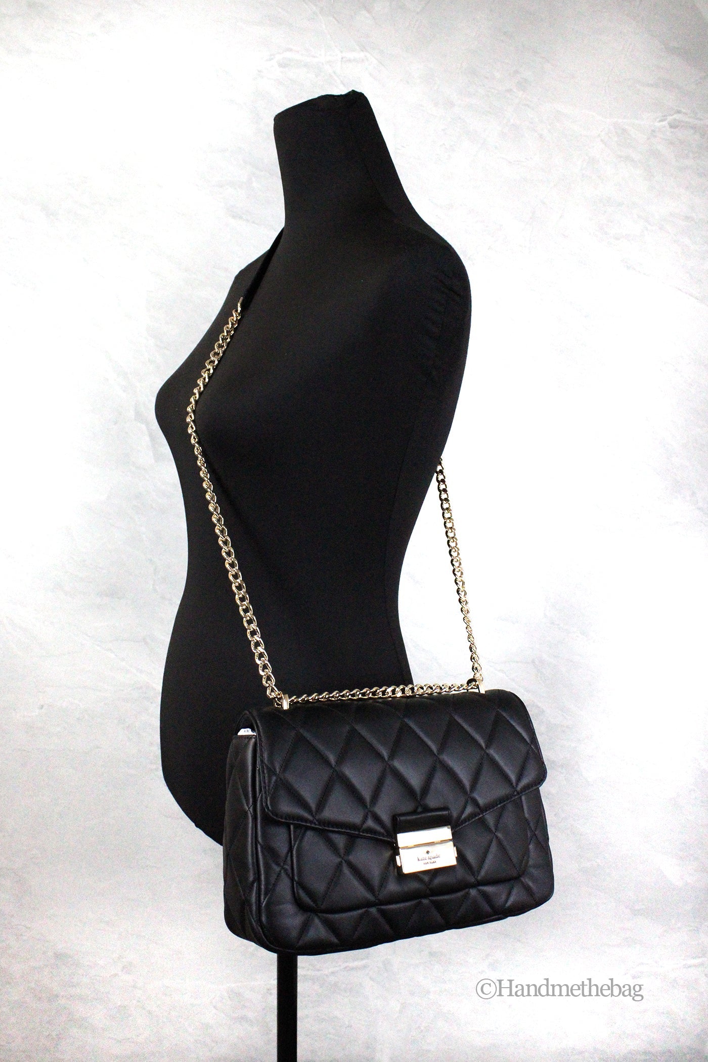 Kate Spade Carey Medium Black Quilted Flap Shoulder Bag