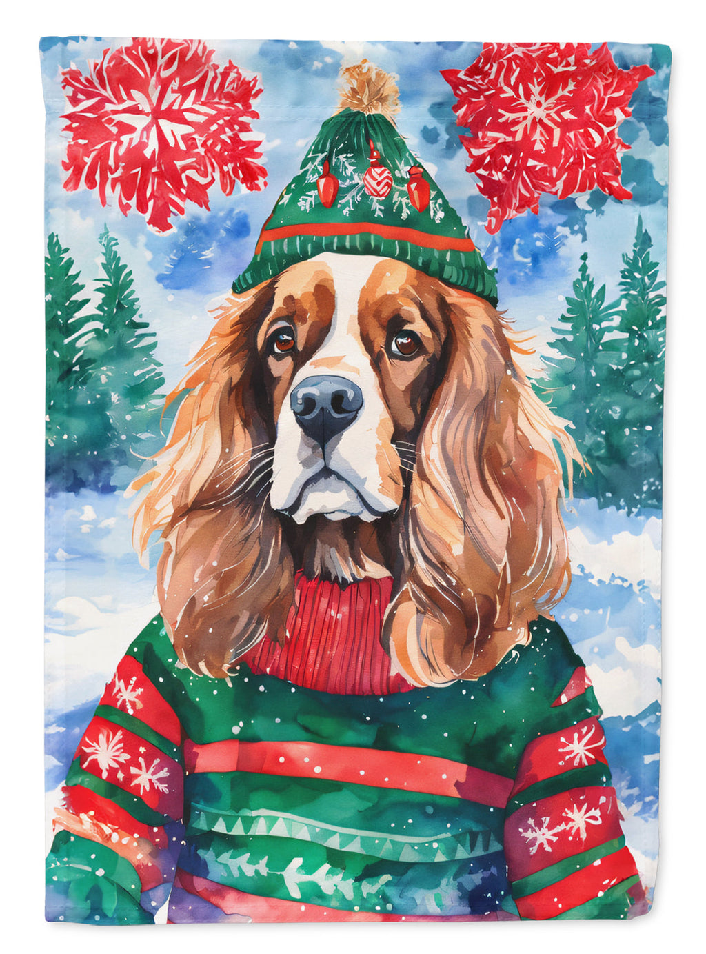 Cavalier Spaniel Christmas Garden Flag