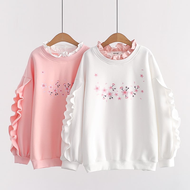 Printed Long Sleeve Pullover Top Without Hoodie | Streetwear