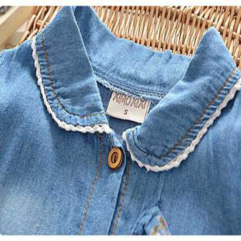 Girls' Denim Dungaree Dress for Spring & Summer