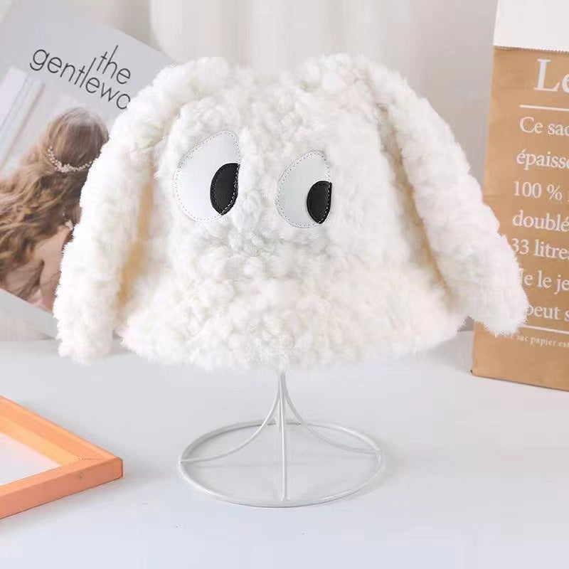 Cute Rabbit Plush Hat with Long Ears Pullover Design