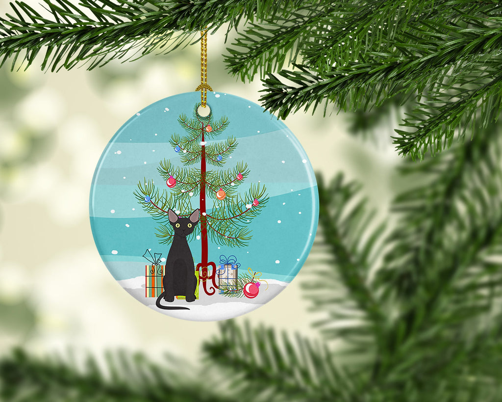 Devon Rex Cat Christmas Ceramic Ornament