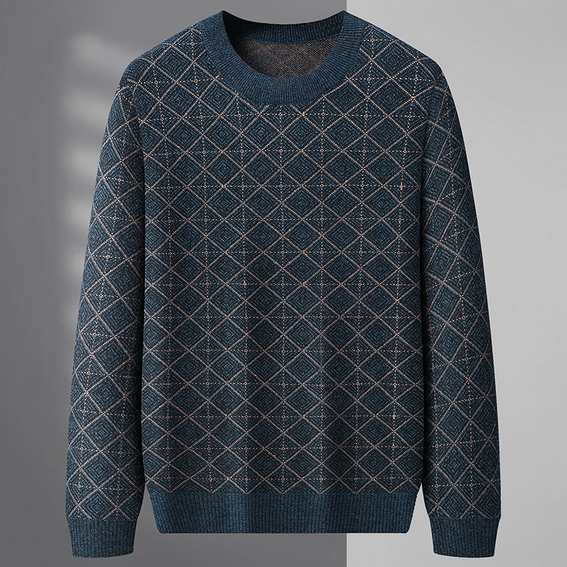 Loose Fit XL Men's Round Neck Sweater