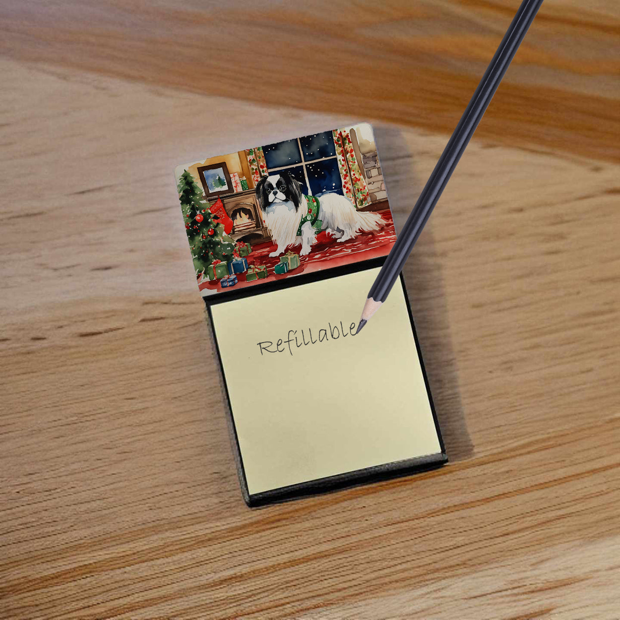 Japanese Chin Cozy Christmas Sticky Note Holder