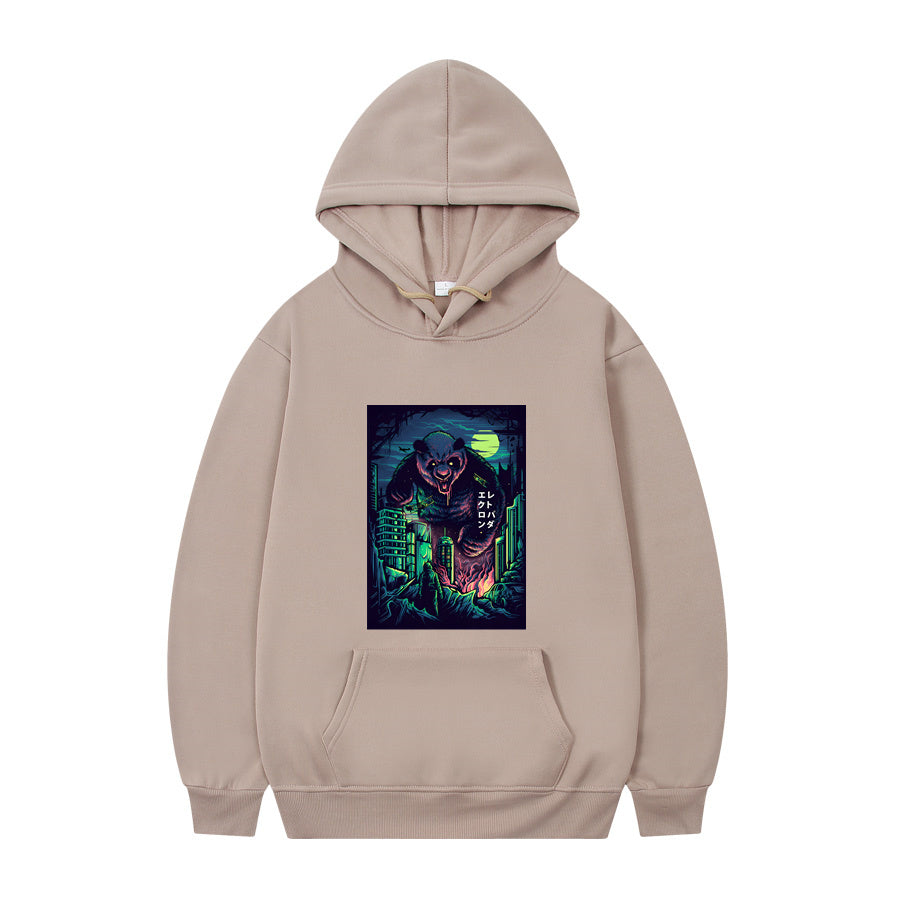 Men's Oversized Anime Monster Print Hoodie - Casual Pullover | Streetwear