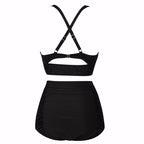 Plus Size High Waist Retro Women's Swimsuit Bikini