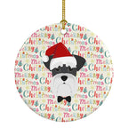 Schnauzer Merry Christmas Ceramic Ornament