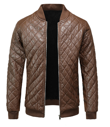 Faux Leather Stitched Motorcycle Jacket