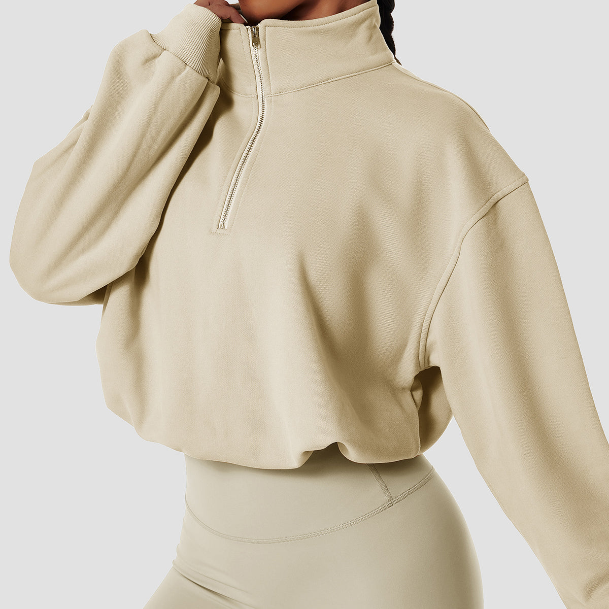 High Neck Pullover Fitness Sweatshirt for Women | Streetwear