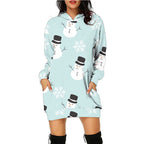 Women's Casual Printed Christmas Sweater Dress