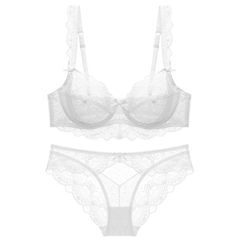 Women's Plus Size Lace Bra Set with Underwire