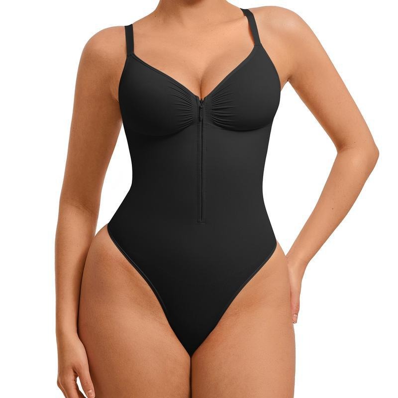 High Stretch Zipper Waist Slimming Bodysuit