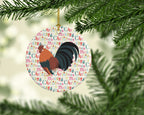 Dutch Bantam Chicken Christmas Ceramic Ornament