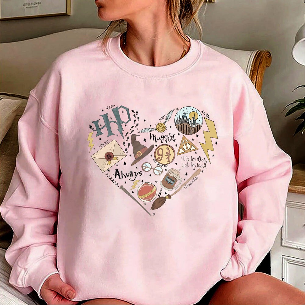 Digital Printing Hipster Long Sleeve Sweater for Women