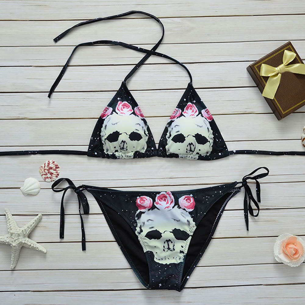 2020 Women's Skull Print Bikini - Sexy Two-Piece Swimwear