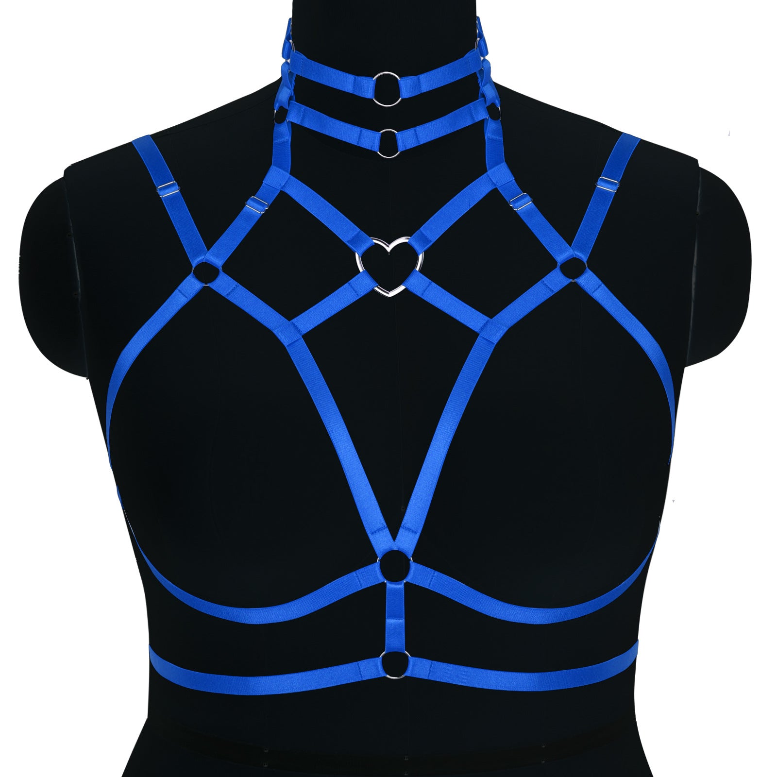 Strappy Heart-Ring Cage Harness Bralette