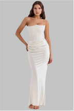 Off-Shoulder Slim Silk Corset Top