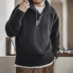 Thick Thermal Sweater with Lapel for Men