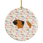 Rex Guinea Pig Christmas Ceramic Ornament
