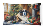 Saint Bernard Cozy Christmas Throw Pillow