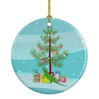 Iguana Merry Christmas Ceramic Ornament
