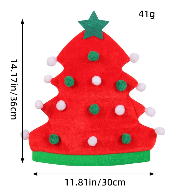 Creative Christmas Tree Elf Hat for Parties | Embroidered Cap