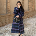 Women's Retro Plaid Woolen Coat