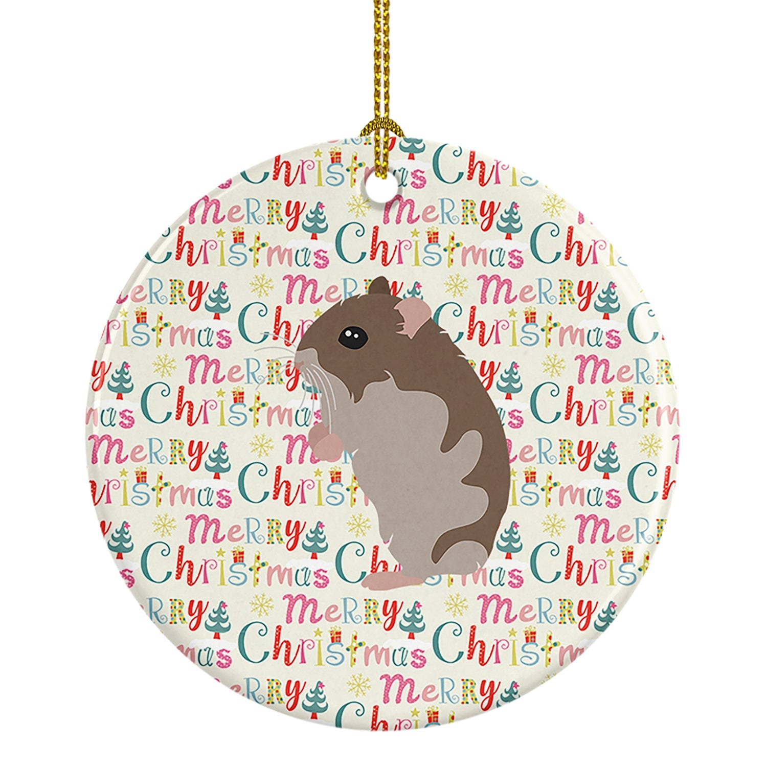 Dwarf Hamster Christmas Ceramic Ornament