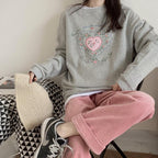 Women's Corduroy Wide Leg Sweatpants and Fleece Top