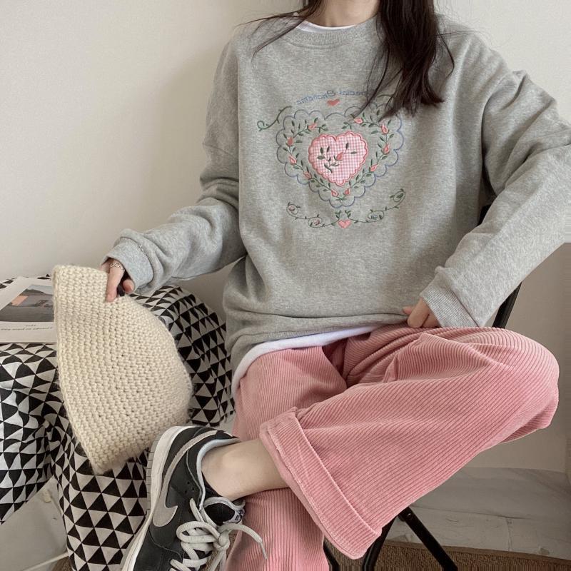 Women's Corduroy Wide Leg Sweatpants and Fleece Top