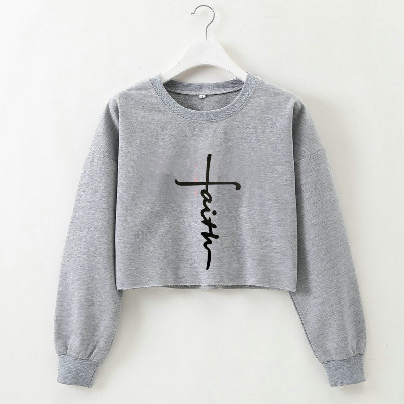 Street Style Letter Print Long Sleeve Round Neck Pullover | Streetwear