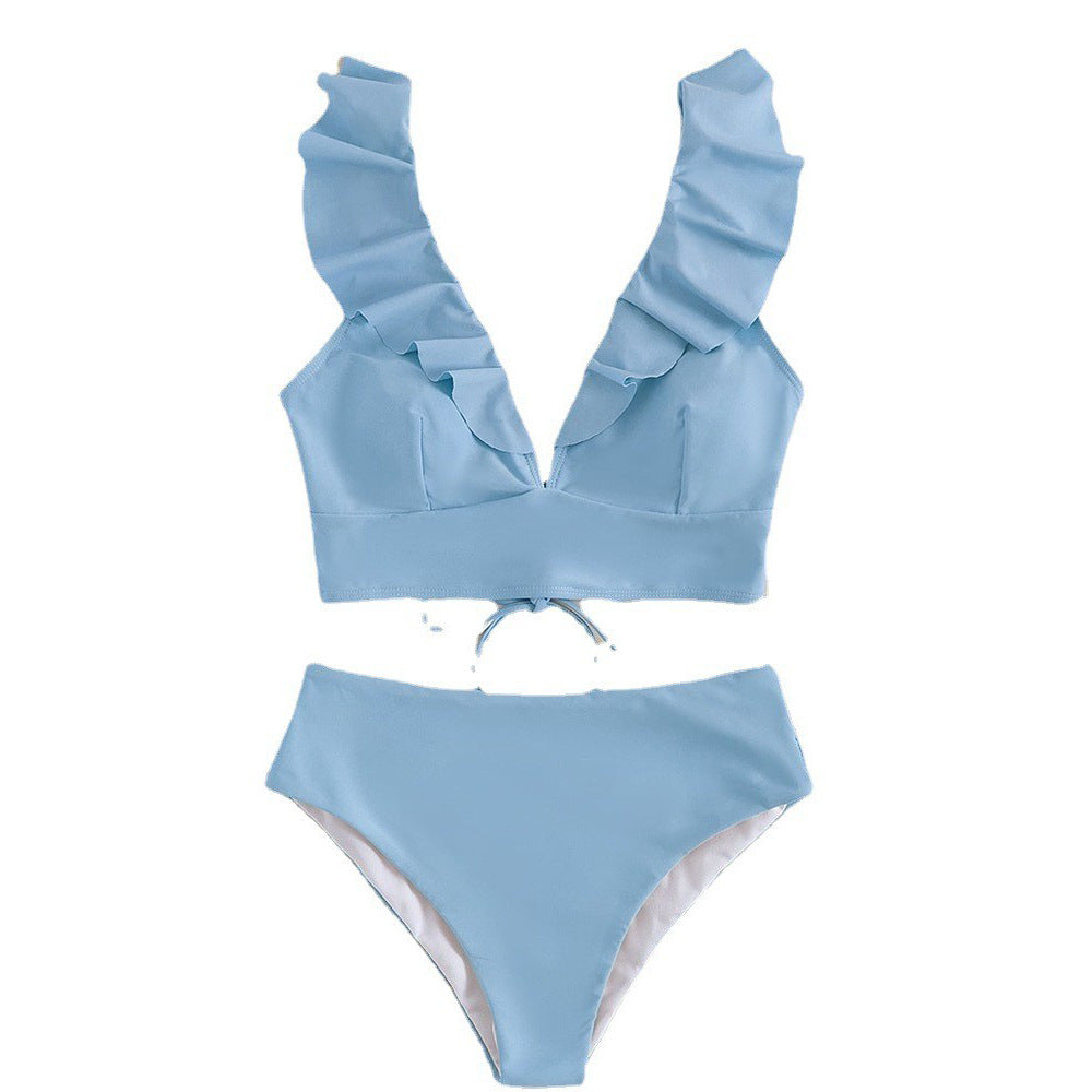 2024 Women's Fashion Ruffled Bikini Swimsuit Set