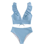 2024 Women's Fashion Ruffled Bikini Swimsuit Set