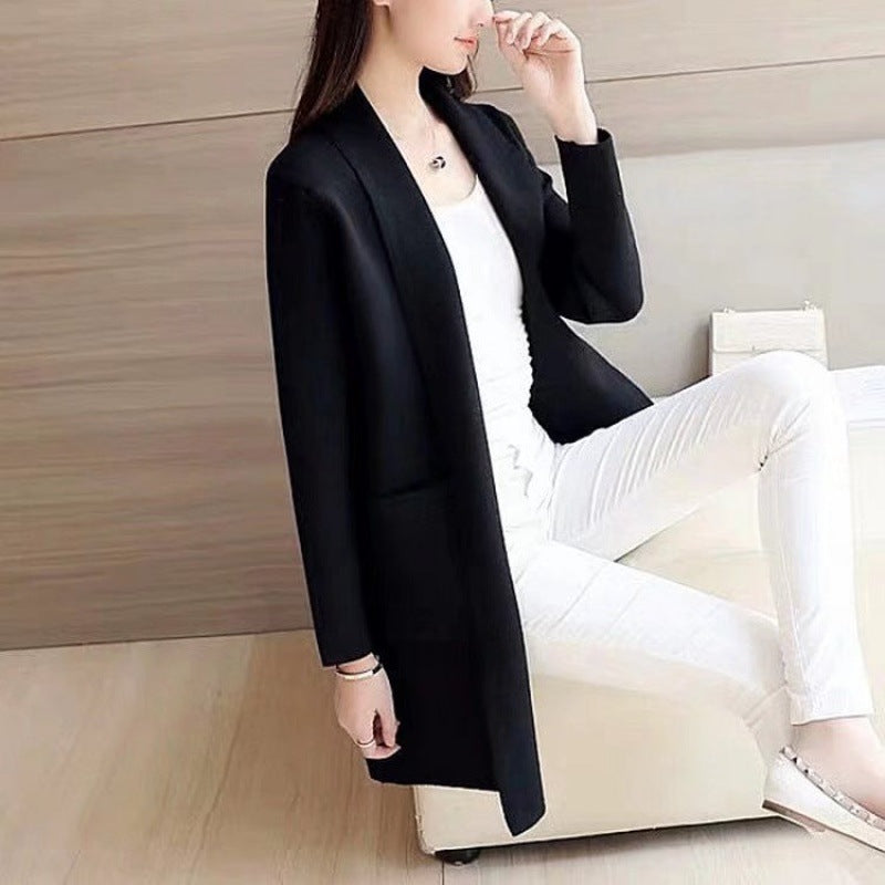 Long Sleeve Pure Color Artistic Simplicity Windbreaker