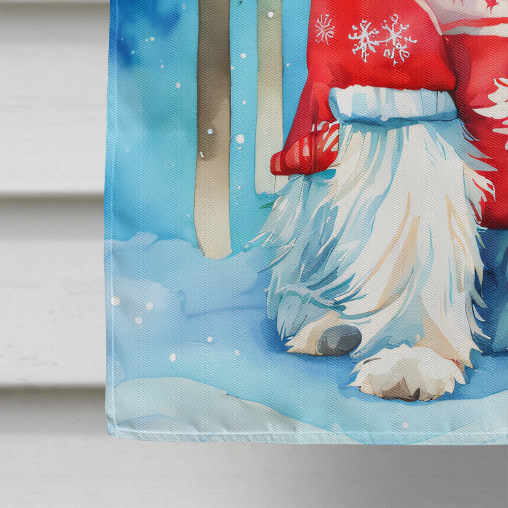 Bearded Collie Christmas House Flag
