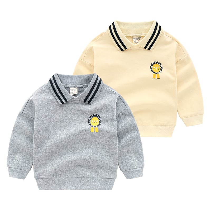 Striped Cartoon Pullover Jacket for Kids