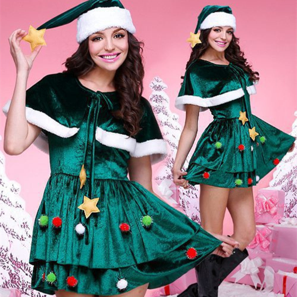 Green Christmas Tree Dress for Holiday Celebrations
