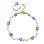 Bohemian Christmas Flower Women's Bracelet with Gold Buckle