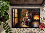 Cavalier Spaniel and Santa Claus Doormat
