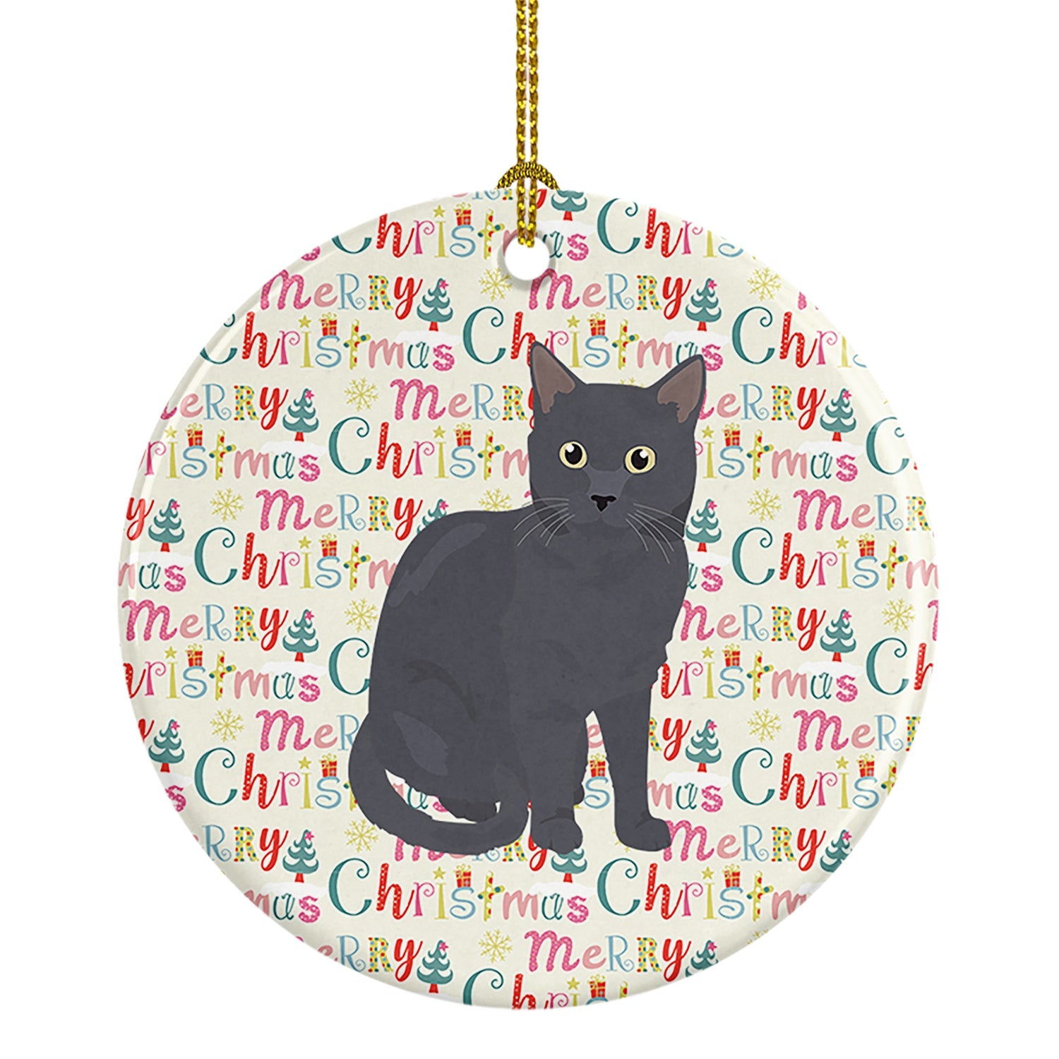 Nebelung Cat Christmas Ceramic Ornament
