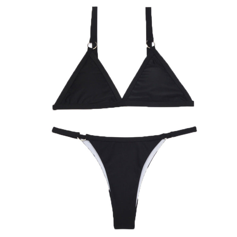 Women's Ring-Detail Triangle Bikini Set